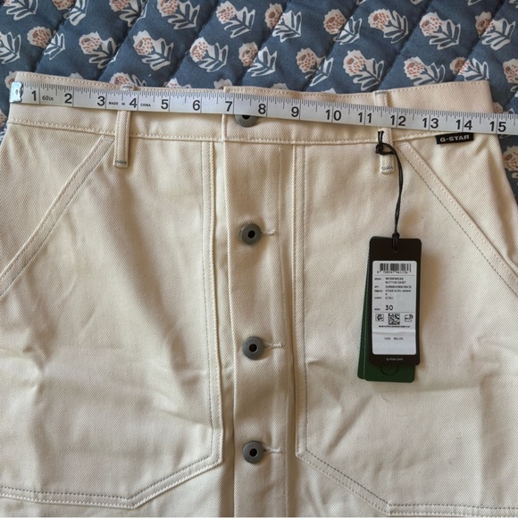 NWT G-STAR RAW Workwear Button Mini Skirt // Ecru // Size 30 - Picture 8 of 12